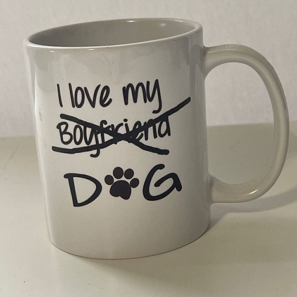 I love My Boyfriend/Dog‎ Mug, 6 oz white Ceramic